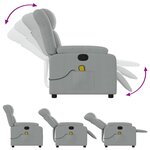 vidaXL Fauteuil de massage inclinable gris clair tissu