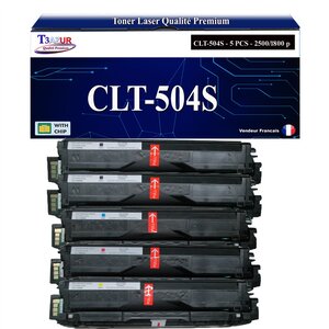 T3AZUR - 5x Toners compatibles avec Samsung CLT-504S pour Samsung CLP415N CLP415NW CLX4195FN CLX4195FW CLX4195N SLC1453 SLC1454 SLC1404 SLC1810 SLC1810W SLC1860 SLC1860FW
