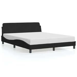 vidaXL Cadre de lit Dover noir 160x200 cm velours