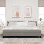 vidaXL Lit à ressorts avec matelas Taupe 200 x 200 cm tissu