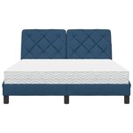 vidaXL Lit avec matelas bleu 120x200 cm tissu