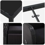 vidaXL Ensemble de salle à manger pour jardin 3 Pièces Noir polyrotin