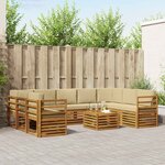 vidaXL Ensembles de canapés avec coussin 10 Pièces Naturel et Beige