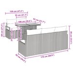 vidaXL Ensemble de canapé de jardin 6 pièces avec coussins gris en poly rotin acacia