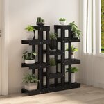 vidaXL Support à plantes Noir 104 5x25x109 5 cm Bois massif de pin