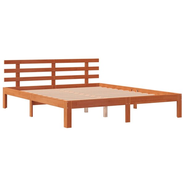 vidaXL Cadre de lit sans matelas cire marron 150x200cm bois pin massif
