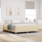 vidaXL Lit à ressorts Crème et Beige et Blanc 180 x 200 cm tissu