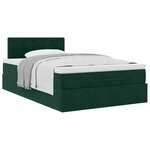 vidaXL Lit ottoman avec matelas vert foncé 120x190 cm velours