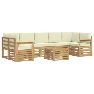 vidaXL Ensemble de canapés d'extérieur 8 Pièces Blanc et crème Polyester