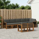 vidaXL Ensemble de canapés d'extérieur 8 Pièces Naturel et Anthracite