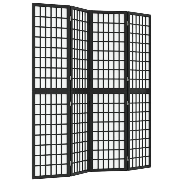 vidaXL Cloison de séparation pliable 4 panneaux 160x170 cm Noir