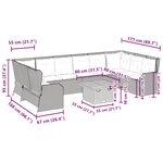 vidaXL Salon de jardin avec coussins 7 Pièces beige résine tressée
