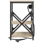 vidaXL Table de nuit avec station de chargement 2 Pièces Chêne sonoma