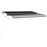 vidaXL Auvent manuel rétractable avec LED 4 5x3 m Anthracite