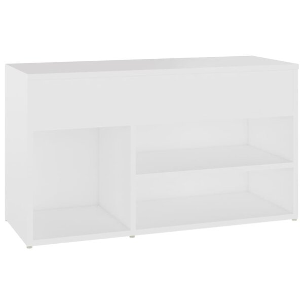 vidaXL Banc à chaussures Blanc 80x30x45 cm Bois d’ingénierie