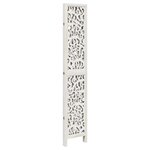 vidaXL Cloison de séparation 4 panneaux blanc bois de paulownia massif