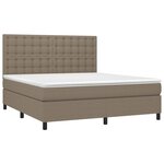 vidaXL Sommier à lattes de lit et matelas et LED Taupe 160x200cm Tissu