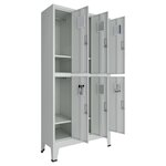 Vidaxl armoire à casiers avec 6 compartiments acier 90x45x180 cm gris
