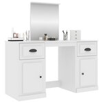 vidaXL Coiffeuse avec miroir blanc 130x50x132 5 cm