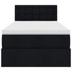 vidaXL Lit ottoman avec matelas noir 100x200 cm tissu