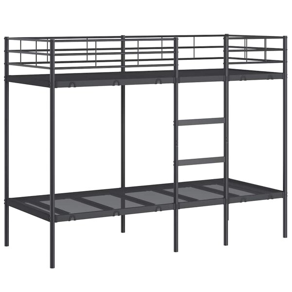 vidaXL Lit superposé sans matelas noir 75x190 cm acier