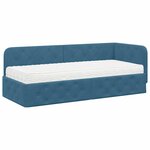 vidaXL Cadre de lit d'angle Bleu 80 x 200 cm Velours