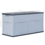 vidaXL Boîte de rangement de jardin 320 L Gris Noir