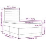vidaXL Lit Box Spring avec Matelas et LED Crème 120x200 cm Tissu