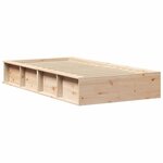 vidaXL Cadre de lit Marron 90 x 200 cm Bois massif en pin