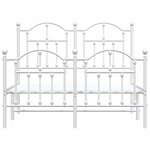 vidaXL Cadre de lit métal sans matelas et pied de lit blanc 120x200 cm
