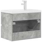 vidaXL Ensemble de meubles de salle de bain 2 Pièces gris béton