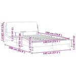 vidaXL Cadre de lit avec tête de lit Dover bleu 140x190cm velours