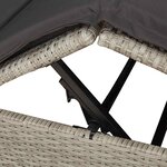 vidaXL Transat double avec toit Réglable Gris clair 205 x 129 x 200 cm
