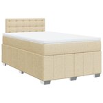 vidaXL Sommier à lattes de lit avec matelas crème 120x190 cm tissu