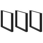 vidaXL Pieds de table à manger en U 3 pièces Noir 100 x (72-73) cm Acier