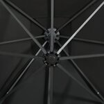 vidaXL Parasol déporté avec mât et lumières LED Noir 250 cm