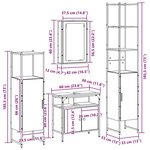 vidaXL Ensemble de meubles de salle de bain 4 pièces - Bois ancien