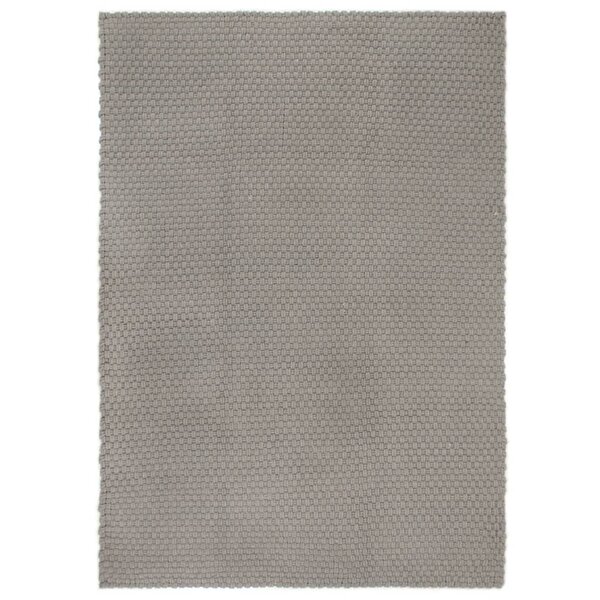 vidaXL Tapis rectangulaire Gris 120x180 cm Coton