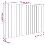 vidaXL Tête de lit murale 108x3x60 cm Bois massif de pin