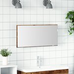 Meuble de salle de bain vidaXL avec miroir et lumière LED en vieux bois 80x37 cm