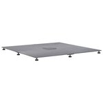 vidaXL Pied de parasol Aspect bois gris foncé 100 x 100 x 4 cm Acier