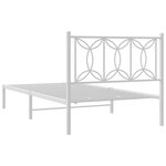 vidaXL Cadre de lit métal sans matelas et tête de lit blanc 107x203 cm
