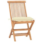 vidaXL Ensemble à manger d'extérieur pliable avec coussin 3 Pièces Teck