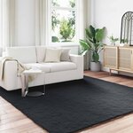 vidaXL Tapis en Fourrure Synthétique de Lapin Olite Noir 200 x 200 cm