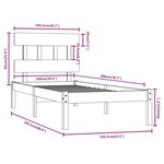 vidaXL Cadre de lit Marron miel Bois massif 100x200 cm