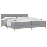 vidaXL Lit boxspring avec matelas Gris clair 200 x 200 cm tissu