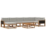 vidaXL Ensemble de canapés d'extérieur 8 Pièces Naturel et gris clair