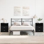 vidaXL Tables de nuit 2 Pièces Chêne Noir 50x32x60cm en bois d'ingénierie