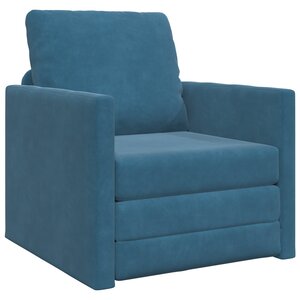 vidaXL Canapé Lit 2-en-1 Bleu 74x77x81 cm Velours