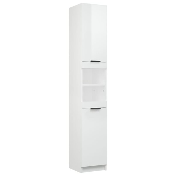 vidaXL Armoire de salle de bain blanc brillant 32x34x188 5 cm